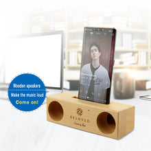 Load image into Gallery viewer, Beloved natural wood speaker and stand for smart phone-Hathor
